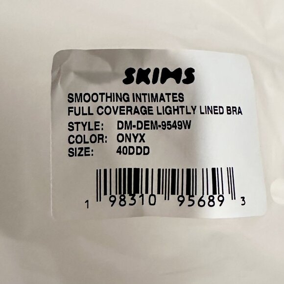 NWT SKIMS Smoothing Intimates Full Coverage Lightly Lined Bra in Onyx - 40DDD - Picture 4 of 9